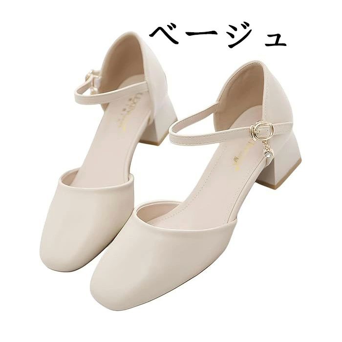 履きやすい 歩きやすい 痛くない 通勤対応 美脚効果 太ヒール 疲れにくい スクエアトゥ ハイヒール セパレートストラップ式 4cm smartplus-10003007 Smart+ サンプル画像3
