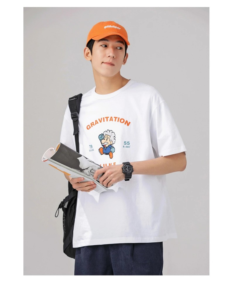 Smart+の2枚入りTシャツ メンズ コットン 大人 /マルチロゴパターンTシャツ/ おしゃれ ロゴ ティーシャツ バックプリント メンズtシャツ 白tシャツ 半袖 春 夏 夏服 春服 クルーネック ブランド高校生 中学生 男子 Tシャツ｜アングル3