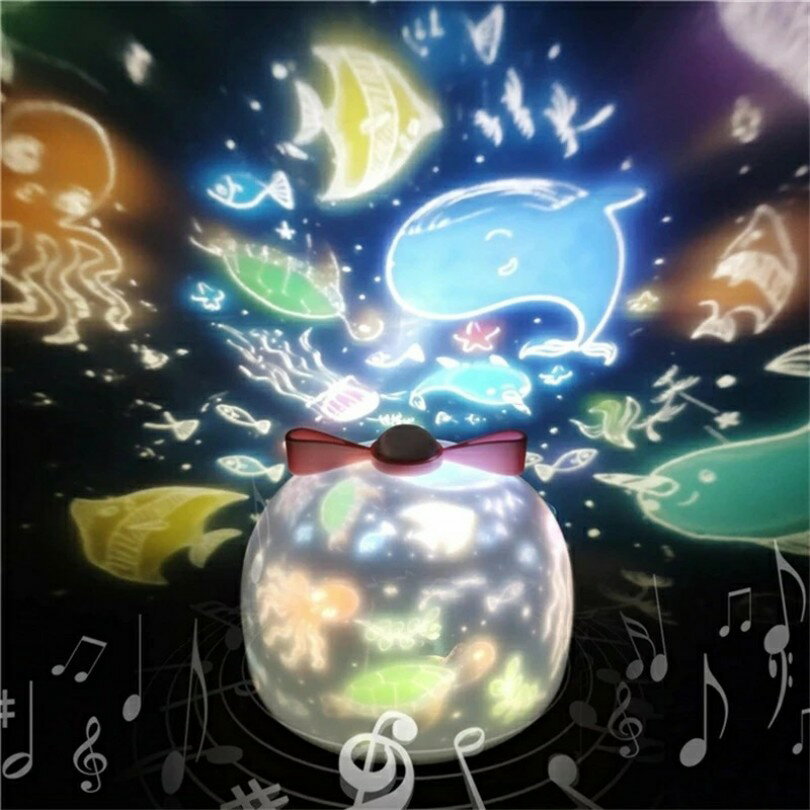 スタープロジェクターライト 星空ライト 6種類投影映画フィルム バレンタインデー 音楽再生 ギフト 寝かしつけ用おもちゃ スターナイトライト SYOSIN 360度回転ライト 海プロジェクター プラネタリウム クリスマス