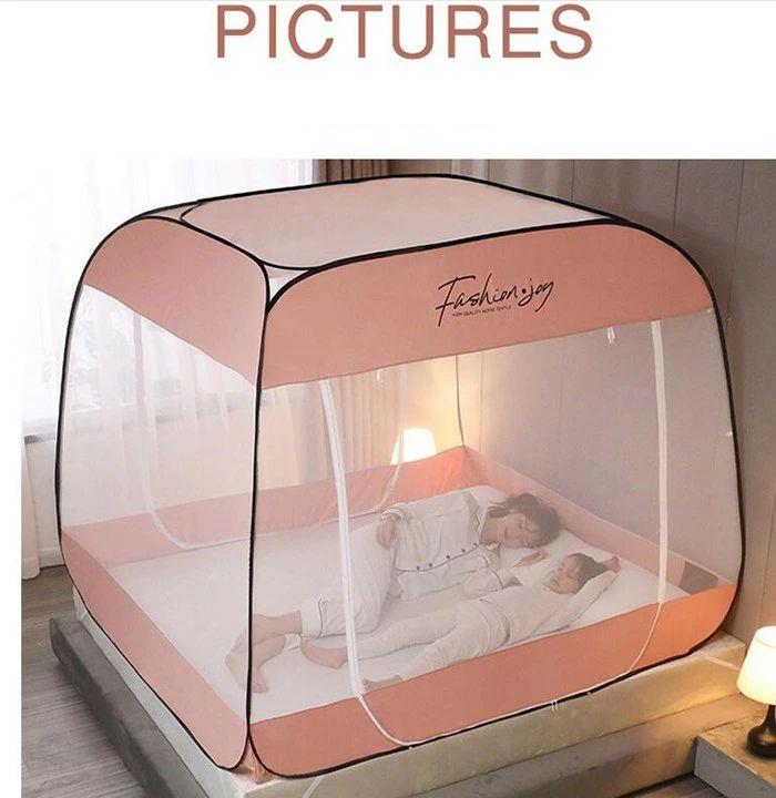 Smart+のワンタッチ蚊帳 折りたたみ蚊帳 シングル ワンタッチ 150*200CM モスキートネット 底生地付き ファスナー付き収納便利 持ち運び便利 洗濯可ドーム蚊帳 簡単設置 かや 害虫対策 夏 寝室 ベッド用 アウトドア 快適 帰省 楽天通販｜アングル2