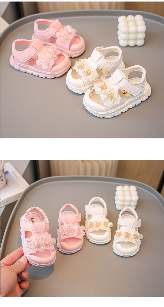 ベビーシューズ 女の子 つま先保護 通気性 可愛い 赤ちゃん靴 12cm 13cm 幅広 サン...