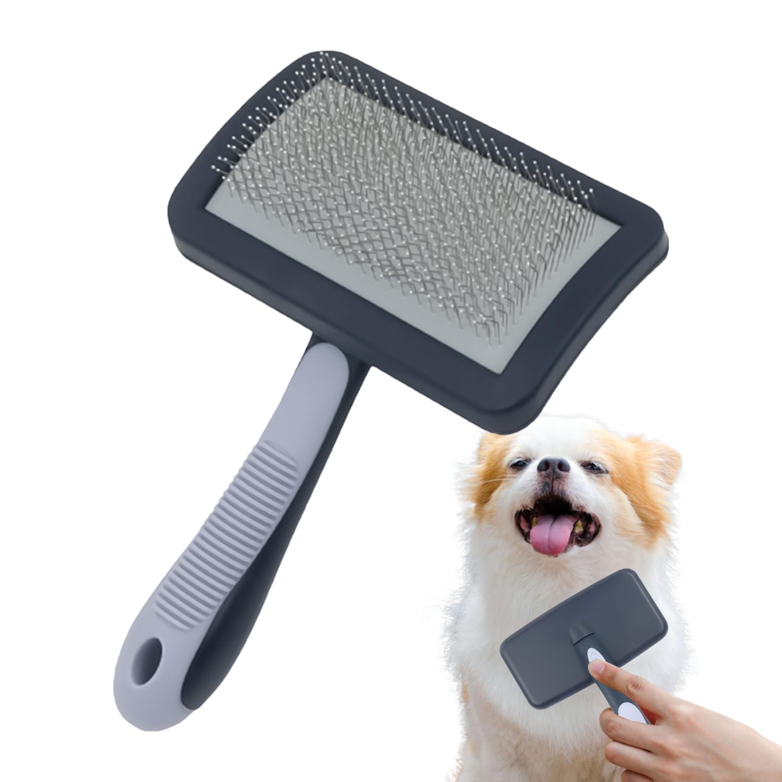 樂天商城 - ロングヘアとショートヘアペット用 ペット用品 - 犬の毛の抜け毛ブラシ デマットコームアンダーコートツール、マッサージ猫グルーミングツール - ペットグルーミングブラシ
