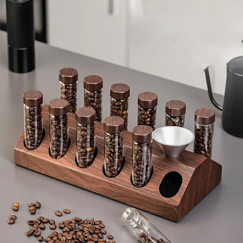 樂天商城 - コーヒー豆保存容器 コーヒーキャニスター ロート付き 6/12個セット 一方通行エキゾースト高密閉性 計量キャニスター 珈琲豆収納 コーヒー豆保存チューブ 豆香瓶 保存瓶 コーヒーグッズ 珈琲豆ストッカー 耐熱ガラス おしゃれ収納