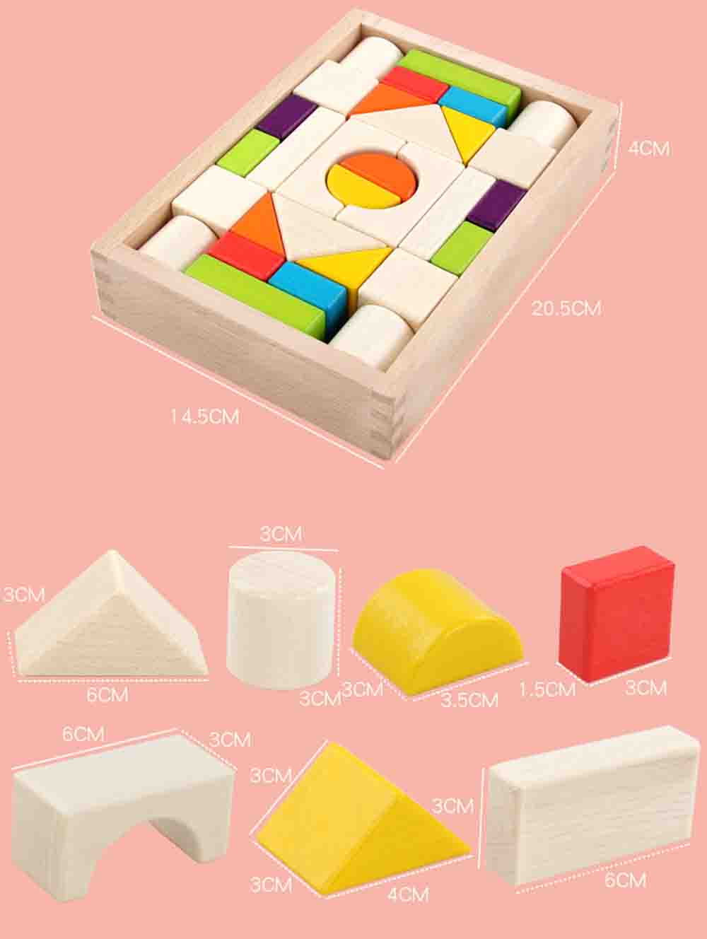 積み木 知育玩具 木のおもちゃ パズル おもちゃ つみき 積木 木製 無着色 赤ちゃん 1歳 2歳 3歳 モンテッソーリ 教育玩具 誕生日プレゼント 出産祝い クリスマス 入園 お祝い 学習 ブナ材 30pcs 3