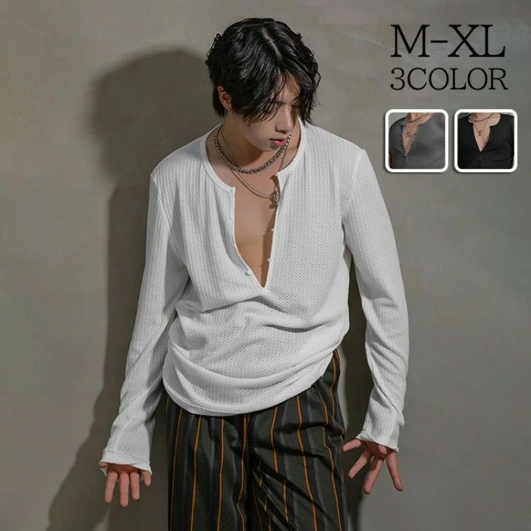 樂天商城 - トップス メンズ シャツ ダンスウェア ダンス衣装 長袖 ダンストップス Vネック ラテン 社交ダンス 練習着 ワルツ セクシー チャチャチャ 競技 男性社交ダンスウェア ステージ ルンバ