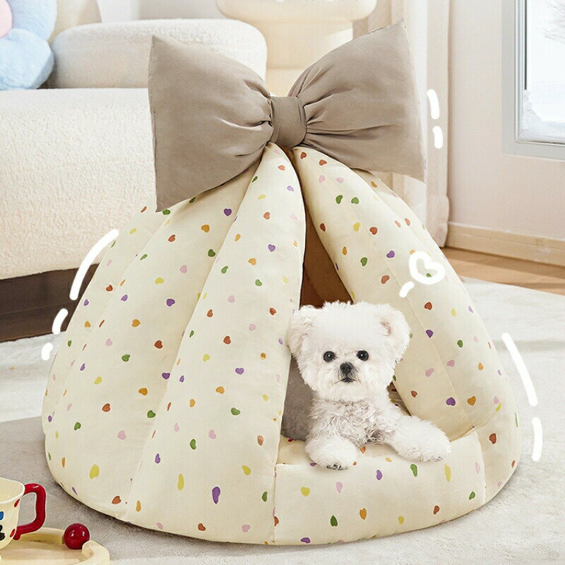 ペット用テント ドッグベッド トイプードル 比熊犬 小型犬 ミニチュアダックス 室内 屋外 四季対応 冬 夏 半閉鎖型 クッション ソファー ハウス 寝床 防寒 快適 ペット用品