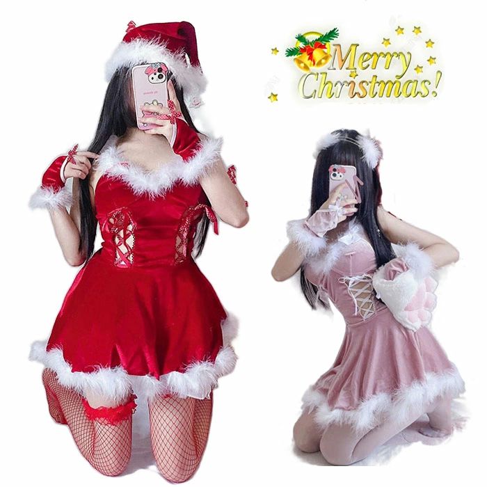 乐天商城 - サンタ コスプレ レディース サンタクロース セクシー ワンピース サンタコス 可愛い サンタ コスチューム 衣装 セット クリスマス コスプレ 衣装 サンタクロース サンタコスプレ 衣装 仮装 サンタ コス サンタ衣装 レッド 赤 イベント パーティー 舞台 新年会 文化祭