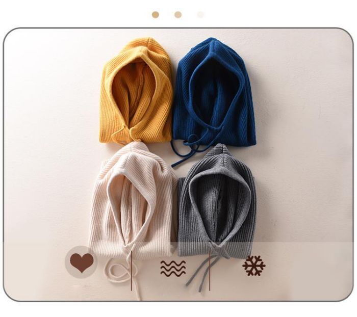 Smart+のバラクラバ ニット レディース ユニセックス ネックウォーマー マフラー 帽子 ぼうし フード 防寒対策 高品質 暖かい あったかグッズ コーデ 耳まで暖か 柔らかくて暖かい 秋 冬 可愛い ギフト プレゼント｜アングル3