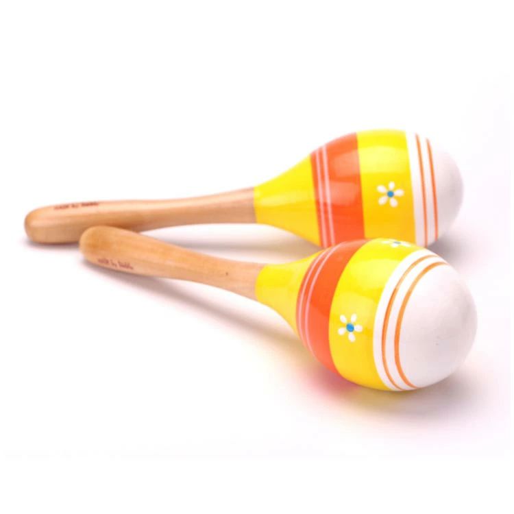 Smart+のマラカス 赤ちゃん おもちゃ ベビー 楽器 音楽玩具 幼児楽器 木製マラカス 知育玩具 幼児教育 幼稚園 プレゼント 出産祝い 音楽認知 2本組｜アングル3