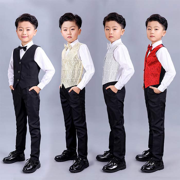 樂天商城 - フ キッズスーツ 発表会 ピアノ 結婚式 ベスト 子供 舞台衣装 衣装 ダンス ステージ衣装 スーツベスト フォーマル 男の子 ベスト
