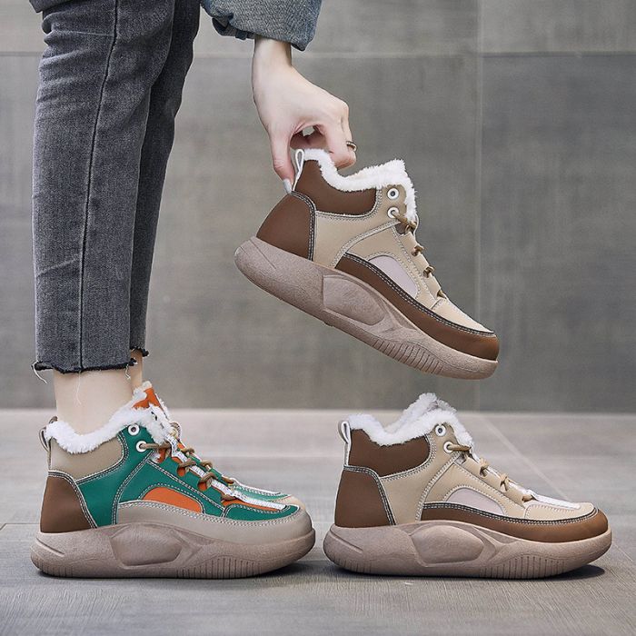 コンフォートシューズ 可愛い レディース あったか 厚底スリッポン 保温 裏起毛 厚底スニーカー 外反母趾 シューズ スニーカー