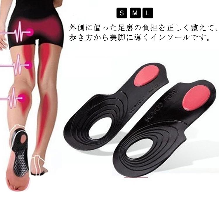 スリム ジェルインソール 土踏まず 靴 内転筋 中敷き 下半身 ダイエット O脚 下半...