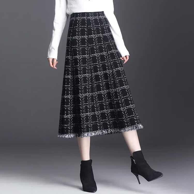 Smart+のレディース スカート スカート ボトムス ツイード ロングスカート 春 夏 秋 冬 秋物 秋服 冬物 冬服 マキシスカート ミモレ丈スカート ゆったり おしゃれ カジュアル ツイードスカート 上品 入学式 入園式 七五三 ママスーツ 大きいサイズ 卒園式 卒業式｜アングル2
