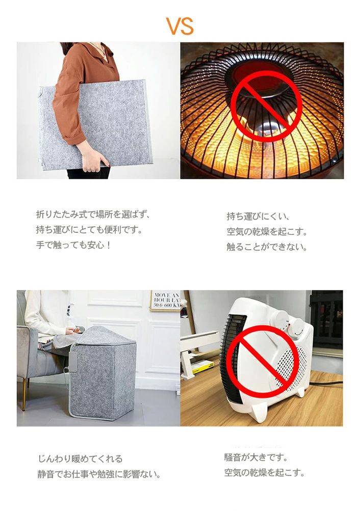 パネルヒーター 足元ヒーター 5面 毛布付き 遠赤外線 省エネ デスクヒーター ヒー...