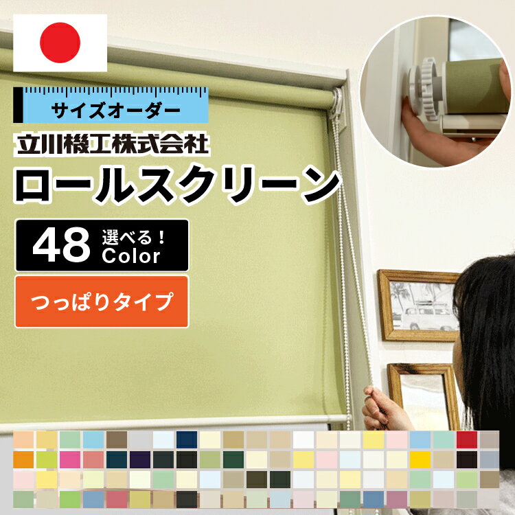 【P4倍☆15日23:59まで】 つっぱり ロールスクリーン ロールカーテン オーダー 遮光 1級 ウォッシャブル 洗える 間仕切り 防炎 防水 シースルー 浴室 選べるタイプ タチカワ 無地 北欧 おしゃれ…