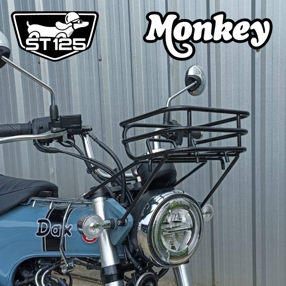 ホンダ ダックス ST125/モンキー125用 フロントキャリア バスケットHONDA DAX ST125 /Monkey125 FRONT LUGGAGE RACK BASKET/前かご付き JB02 JB03 JB04