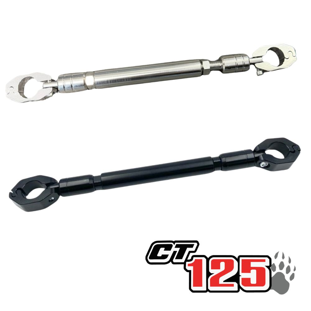 Item Information 商品説明 Handle Brace For HONDA CT125 ハンターカブのハンドルブレースです。この商品を使うことでハンドルの強度を高めることができます。 注意して頂きたいこと 取り付けは自己責任でお願いします。 適合車種 ホンダ ハンターカブ CT125 (JA55: 2020~, JA65: 2023~)