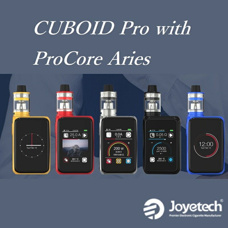 楽天市場 送料無料 あす楽 電池2本付 Cuboid Pro With Procore Aries ジョイテック キューボイドプロとプロコアアリエスアトマイザー 電子タバコ 電子たばこ セット Vape Mod 電子タバコ リキッドsmartsmokers