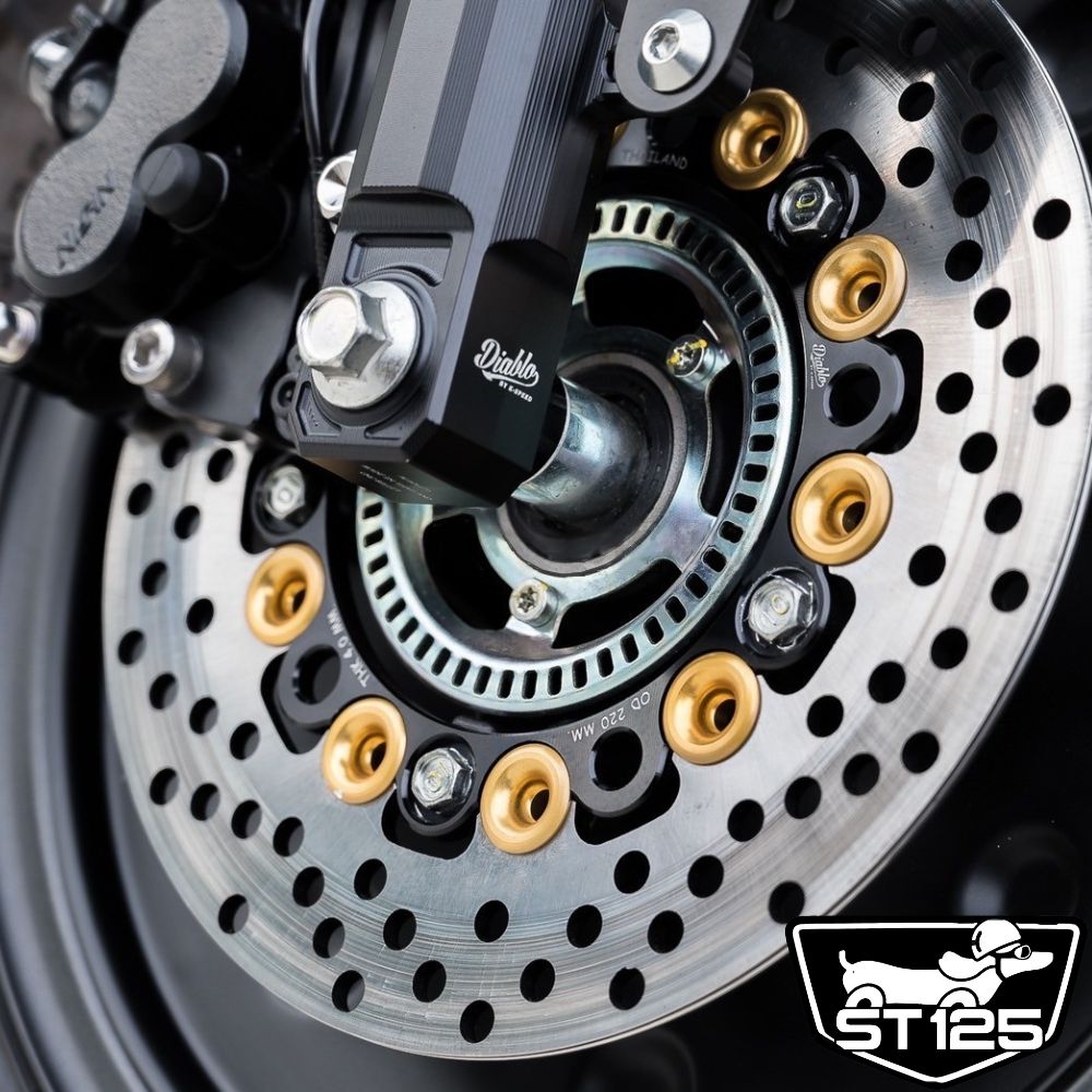 ホンダ ダックス125 ブレーキディスク/フローティングローター/フロント&リア前後セット DX036 DX037 /Front and rear disc brake set, decorated for Honda ST125 Diabolus by K-SPEED （旧Diablo Custom Works） JB04 ( made in Thailand )