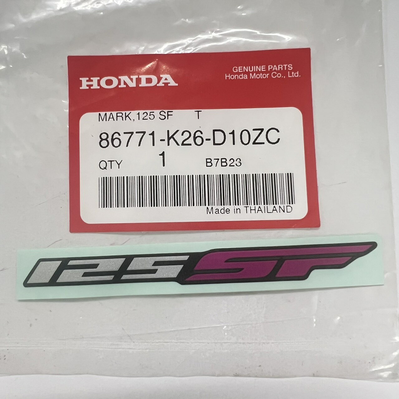 HONDA 純正 リアカウル用125SFロゴ/MSX125 グロム用 Stripe Cowl for Honda MSX125 Grom 86771-K26-D10ZC