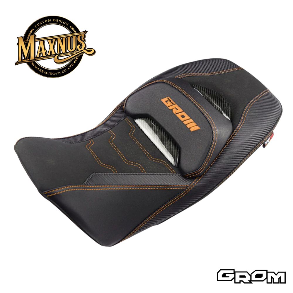 乐天商城 - 【お取り寄せ商品】MAXNUS デュアルカーボンシートV10 GROM125 (2021-2025) ホンダ グロム 専用設計 バックサポート付き カスタムシート JC92対応