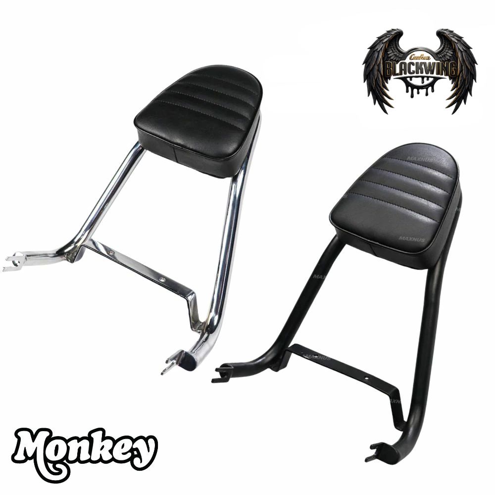 BLACKWING(旧MAXNUS） ホンダ モンキー125専用バックレスト付きタンデムバー シーシーバー Backrest with Grab Bar for Honda Monkey125 JB02 JB03 JB05