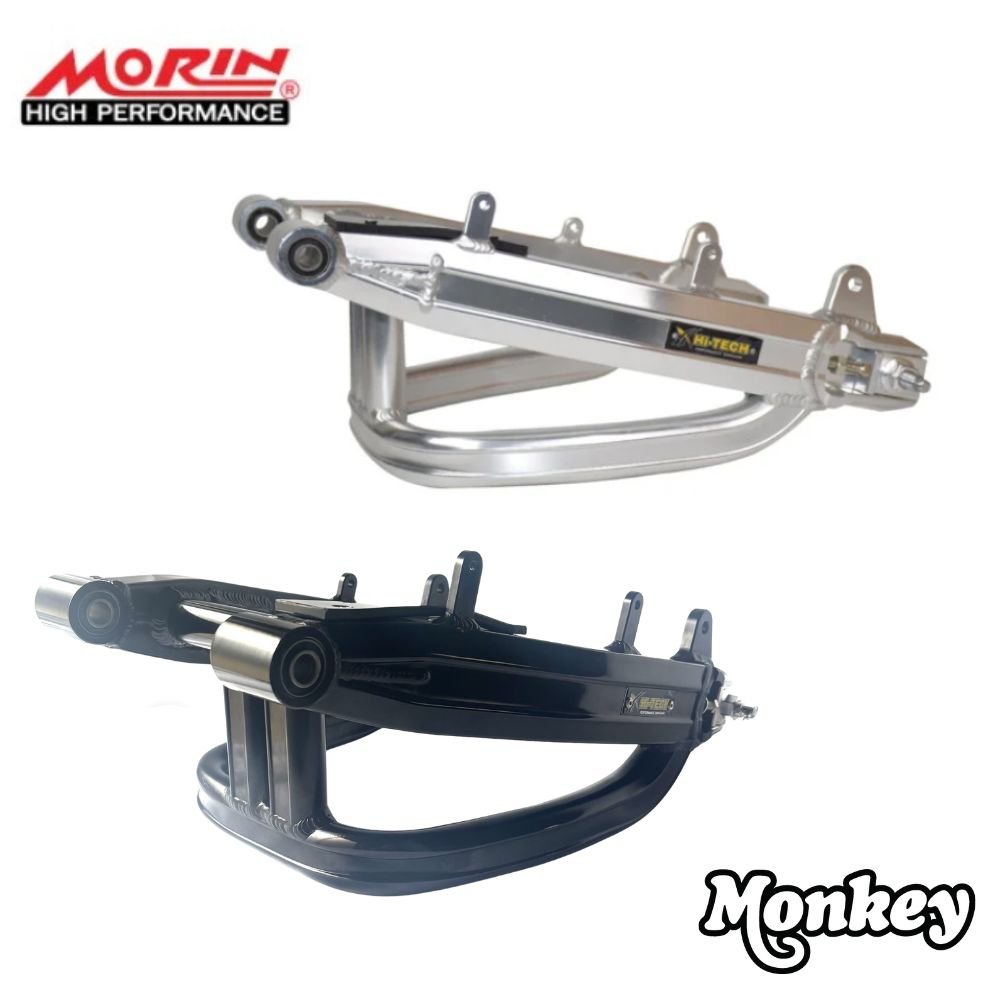ホンダ 5速モンキー125用高剛性アルミ製スイングアーム スタビライザー付き MORIN RACING Hi-Tech Aluminum Swing Arm Under Stabilizer For HONDA 5 gear Monkey125 JB03 JB05