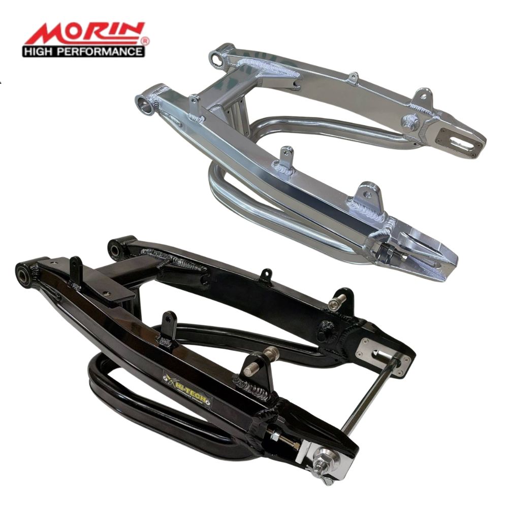 ホンダ 5速モンキー125用高剛性アルミ製スイングアーム [2インチロング]スタビライザー付き MORIN RACING Hi-Tech Aluminum Swing Arm Under Stabilizer For HONDA 5 gear Monkey125 JB03 JB05