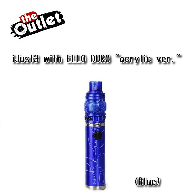 【訳アリ】【アウトレット品】Eleaf iJust3 with ELLO Duro アクリルバージョン [Blue] 電子たばこ スターターキット VAPE