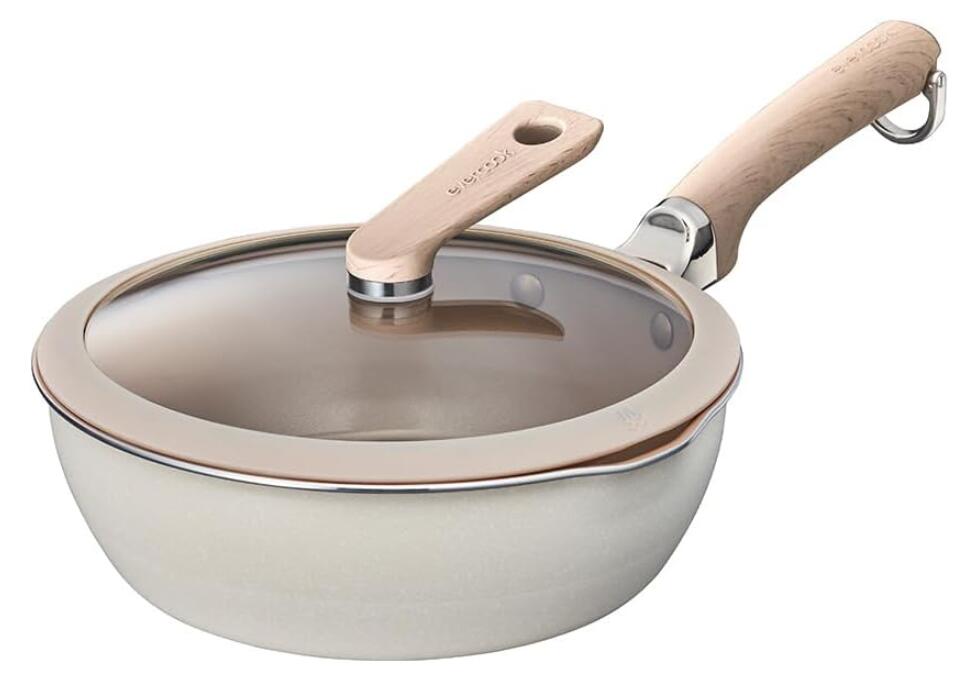 エバークック DECO マルチパン 22cm ガラスふた付き ベージュオール熱源対応 IH対応 ドウシシャ EVERCO..