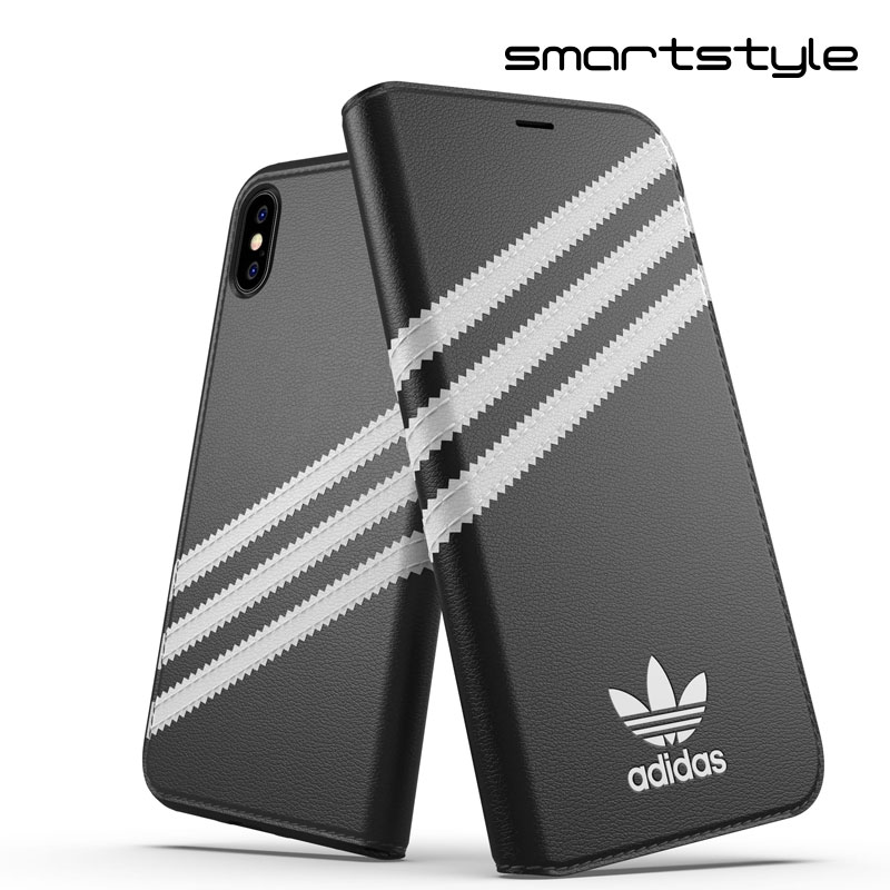 adidas アディダス スマホケース iPhone X / iPhone XS 手帳型ケース アイフォン 手帳 ケース カバー スマホケース 耐衝撃 TPU SAMBA サンバ ブラック 黒