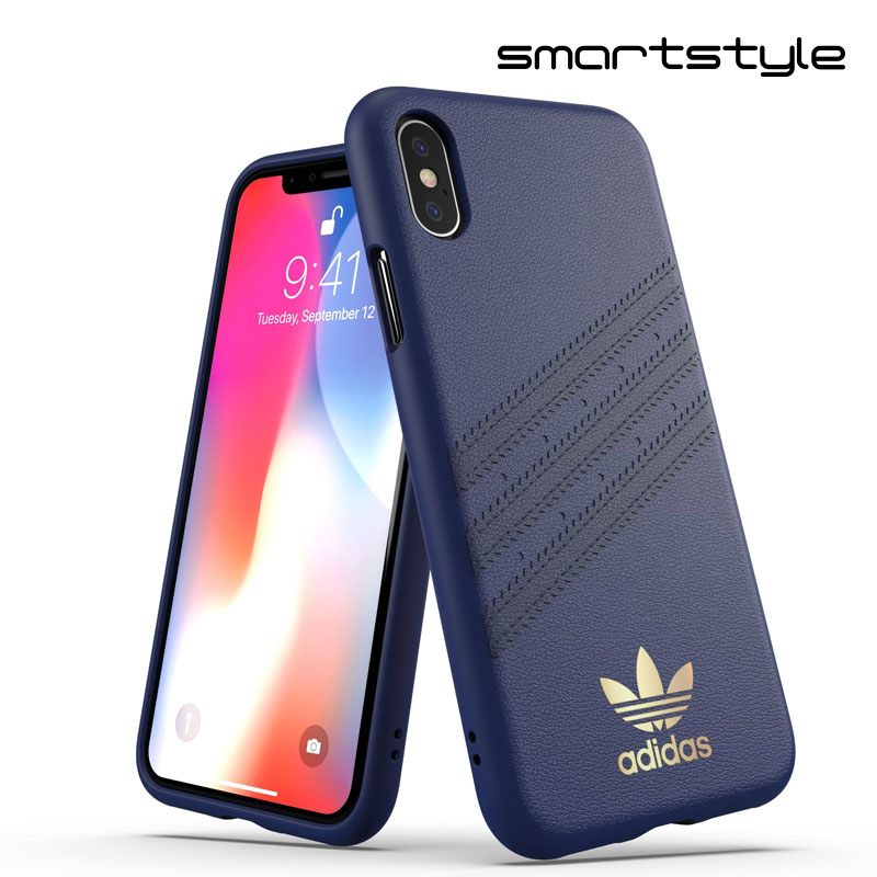 adidas アディダス スマホケース iPhone X / iPhone XS ケース アイフォン カバー スマホケース 耐衝撃 TPU SAMBA サンバ ブルー 青 ※当店限定1年保証※