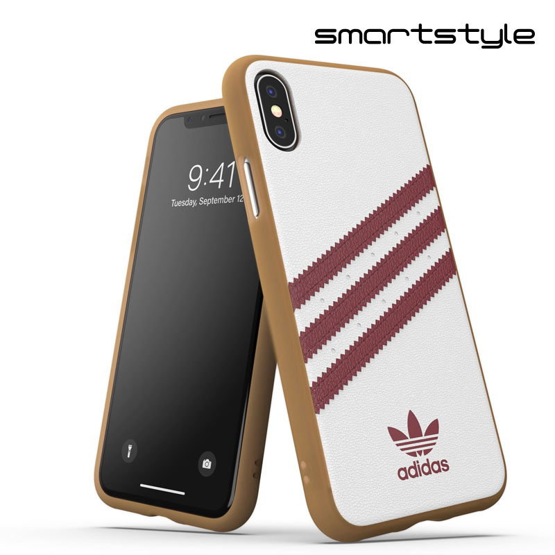 adidas アディダス スマホケース iPhone X / iPhone XS ケース アイフォン カバー スマホケース 耐衝撃 TPU SAMBA サンバ x Gumsole (ガムソール) ホワイト/カレッジエイトバーガンディー ※当店限定1年保証※