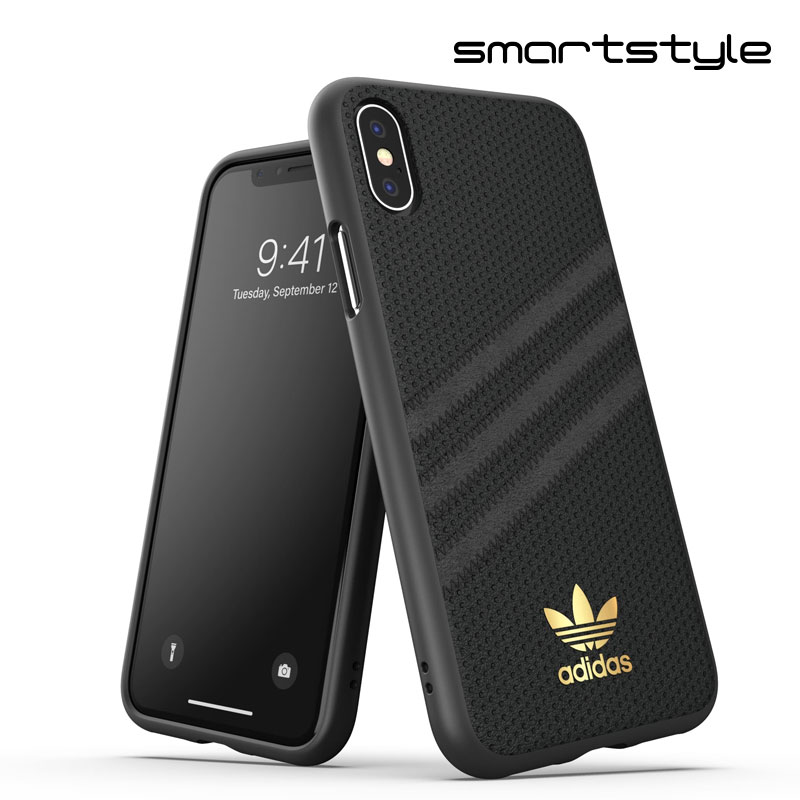 アディダス スマホケース メンズ adidas アディダス スマホケース iPhone X / iPhone XS ケース アイフォン カバー スマホケース 耐衝撃 TPU SAMBA サンバ ブラック / ゴールド ロゴ ※当店限定1年保証※