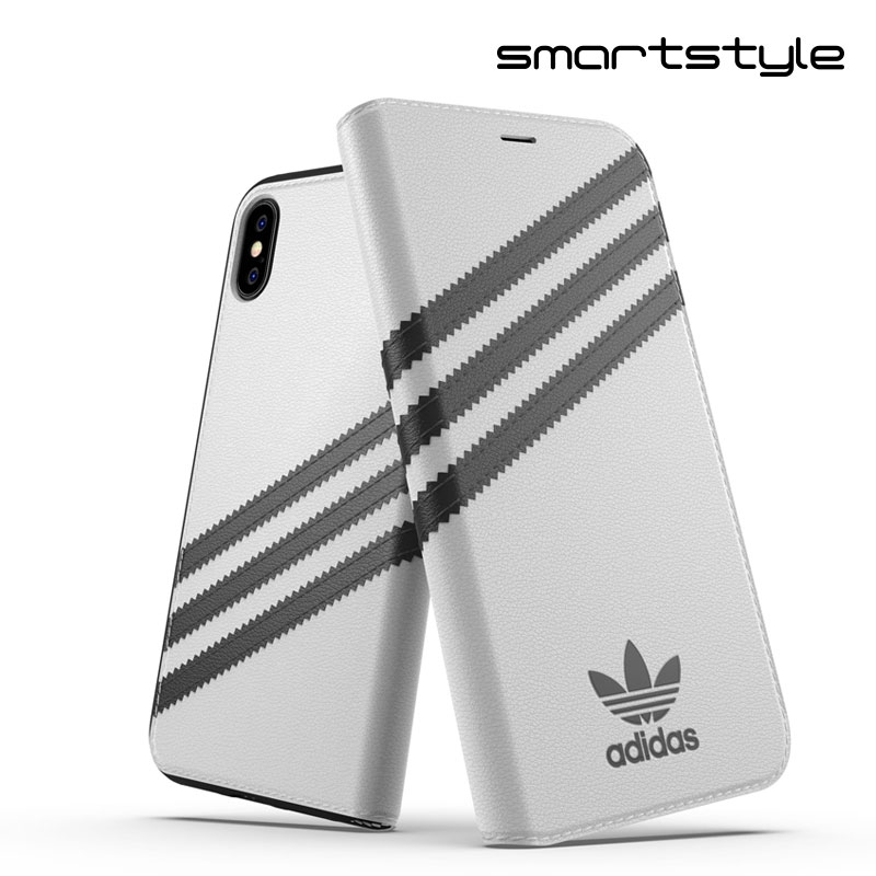 adidas アディダス スマホケース iPhone X / iPhone XS 手帳型ケース アイフォン 手帳 ケース カバー スマホケース 耐衝撃 TPU SAMBA サンバ ホワイト 白