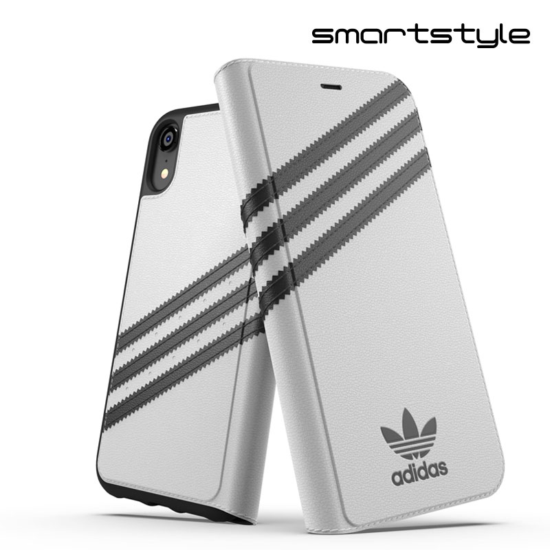 adidas アディダス スマホケース iPhone XR 手帳型ケース アイフォン 手帳 ケース カバー スマホケース 耐衝撃 TPU SAMBA サンバ ホワイト 白 当店限定1年保証 