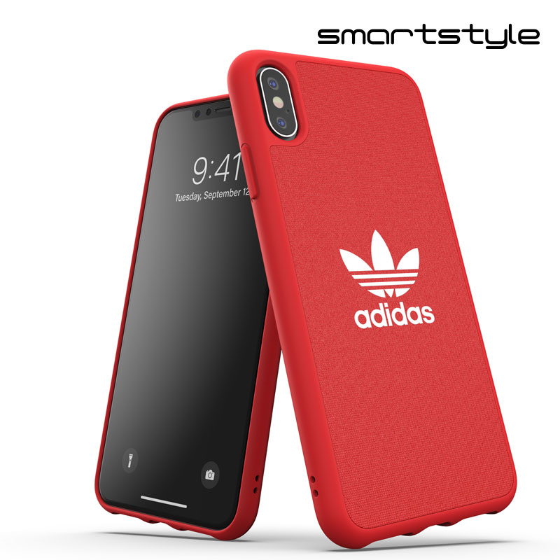 アディダス スマホケース メンズ adidas アディダス スマホケース iPhone XS Max ケース スマホケース アイフォン カバー 耐衝撃 TPU キャンバス地 adicolor スカーレット レッド 赤 ※当店限定1年保証※