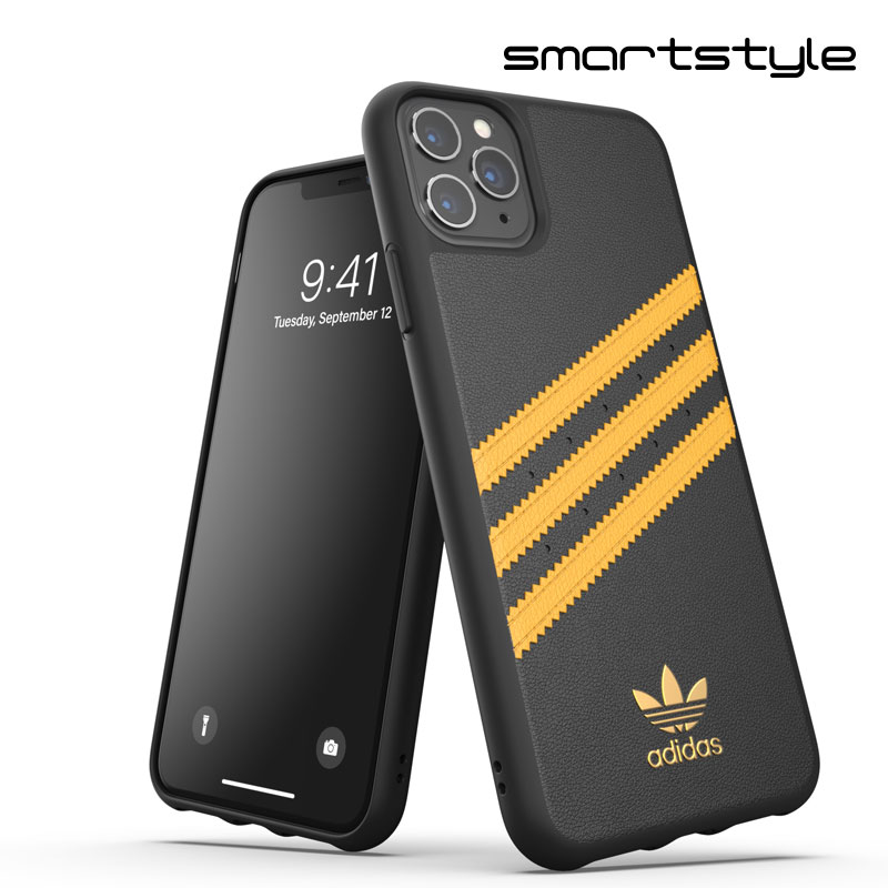 adidas アディダス スマホケース iPhone 11 Pro Max ケース アイフォン カバー スマホケース 耐衝撃 TPU SAMBA サンバ ブラック/ゴールド