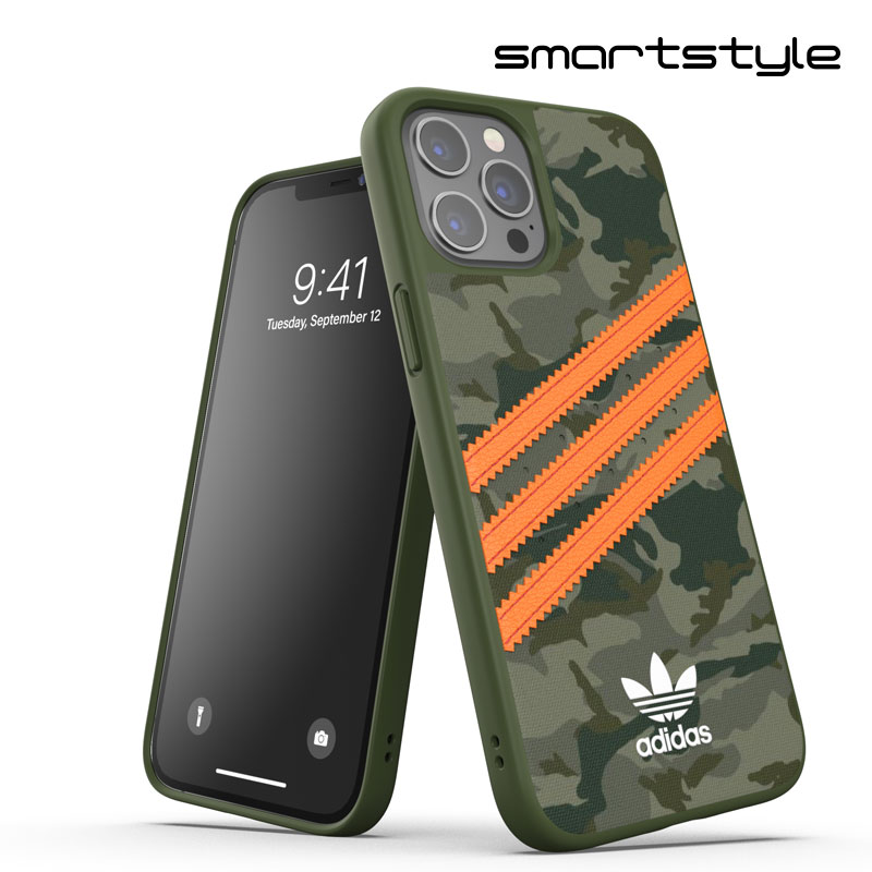 adidas アディダス iPhone 12 Pro Max ケース アイフォン カバー スマホケース 耐衝撃 TPU SAMBA サンバ カモ x オレンジ 当店限定1年保証 