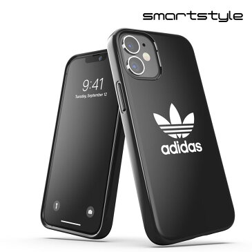 adidas アディダス スマホケース iPhone 12 Mini ケース アイフォン カバー スマホケース 耐衝撃 TPU 光沢 ロゴ ブラック 黒