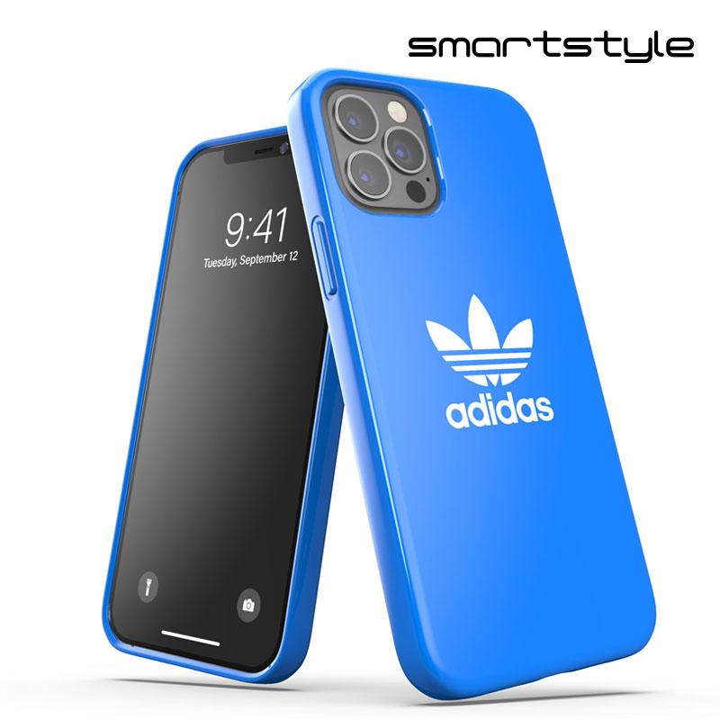 adidas アディダス スマホケース iPhone12 / iPhone12pro ケース アイフォン カバー スマホケース 耐衝撃 TPU 光沢 ロゴ ブルーバード 青