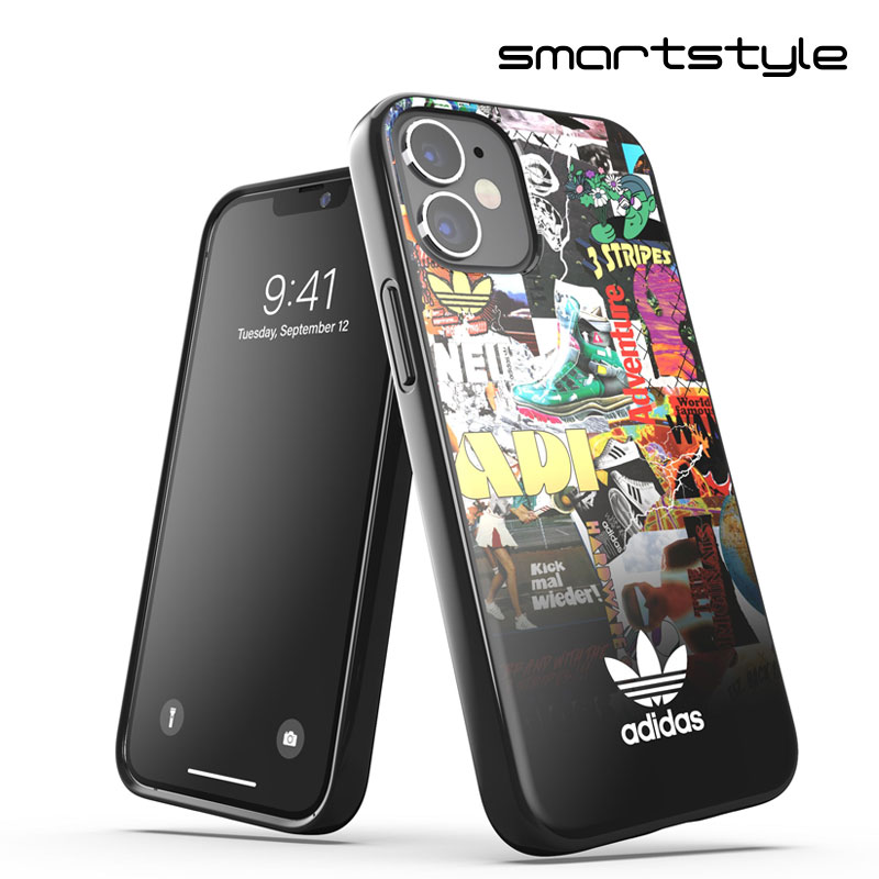 adidas アディダス スマホケース iPhone 12 Mini ケース アイフォン カバー スマホケース 耐衝撃 TPU グラフィックプリント カラフル