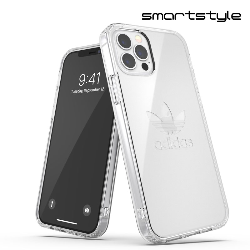 adidas アディダス スマホケース iPhone12 / iPhone12pro ケース クリアケース スマホケース アイフォン カバー 耐衝撃 TPU ビッグ・ロゴ クリアカラー 透明