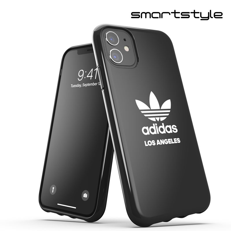 adidas アディダス スマホケース iPhone 11 ケース アイフォン カバー スマホケース 耐衝撃 TPU 都市シリーズ ロサンゼルス ロゴ ブラック 黒