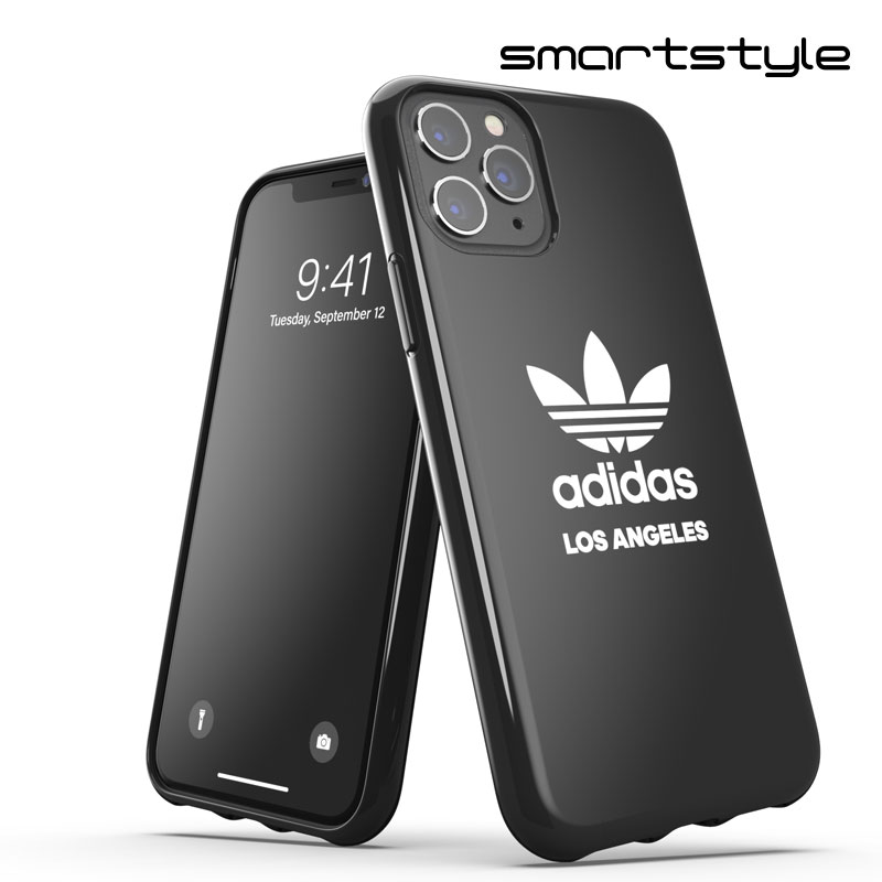 adidas アディダス スマホケース iPhone11Pro ケース アイフォン カバー スマホケース 耐衝撃 TPU 都市シリーズ ロサンゼルス ロゴ ブラック 黒