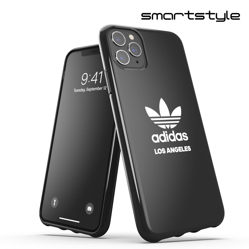 adidas アディダス スマホケース iPhone 11 Pro Max ケース アイフォン カバー スマホケース 耐衝撃 TPU 都市シリーズ ロサンゼルス ロゴ ブラック 黒