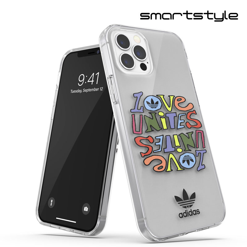 adidas アディダス スマホケース iPhone12 / iPhone12pro ケース アイフォン カバー スマホケース 耐衝撃 TPU PRIDE プライド レインボー プリント 柄 カラフル ※当店限定1年保証※