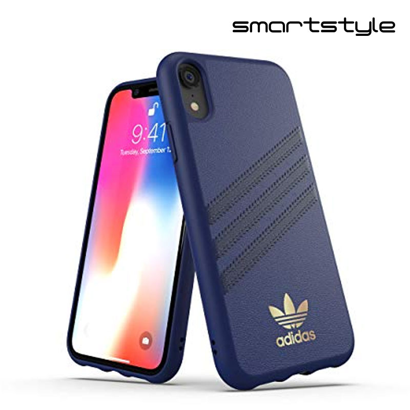 adidas アディダス スマホケース iPhone XR ケース アイフォン カバー スマホケース 耐衝撃 TPU SAMBA サンバ ネイビーブルー ※当店限定1年保証※