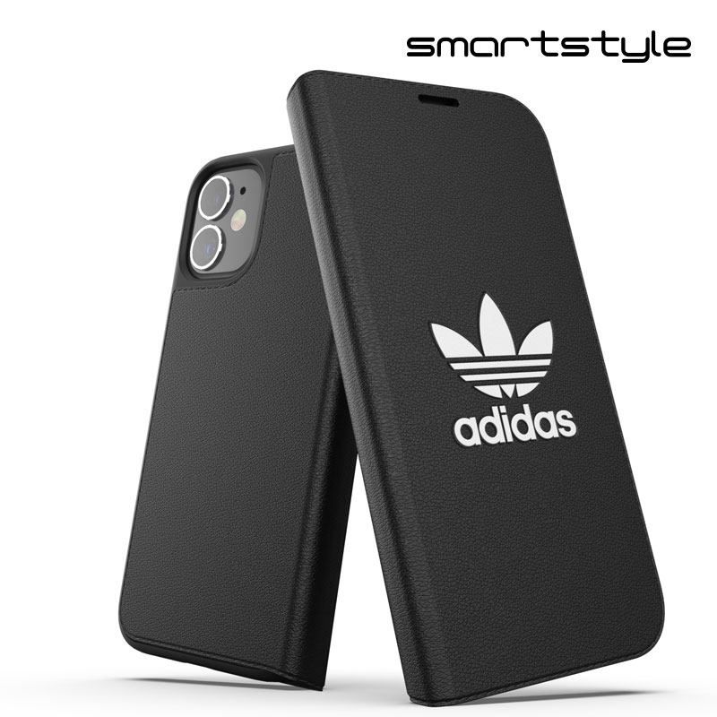 adidas アディダス スマホケース iPhone 12 Mini 手帳型ケース アイフォン 手帳 ケース カバー スマホケース 耐衝撃 TPU BASIC ブラック 黒