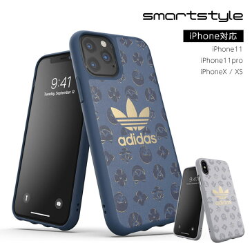 adidas アディダス スマホケース iPhone ケース スマホケース アイフォン カバー 可愛い 耐衝撃 TPU SHIBORI柄 (テック・インク、コアホワイト) iPhone11 / iPhone11pro / iPhone X/XS 青 ブルー